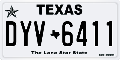 TX license plate DYV6411