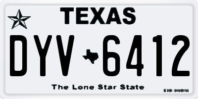 TX license plate DYV6412