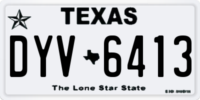 TX license plate DYV6413