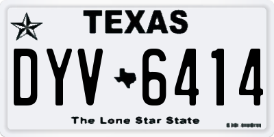 TX license plate DYV6414