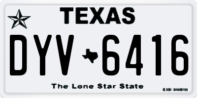 TX license plate DYV6416