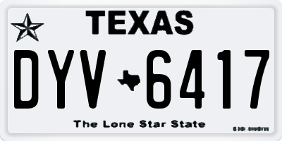 TX license plate DYV6417