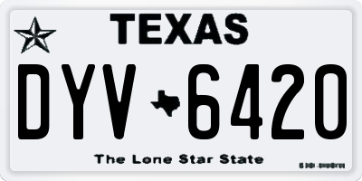 TX license plate DYV6420