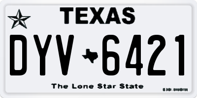 TX license plate DYV6421