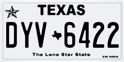 TX license plate DYV6422