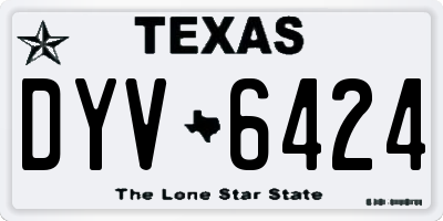TX license plate DYV6424