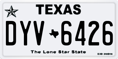 TX license plate DYV6426