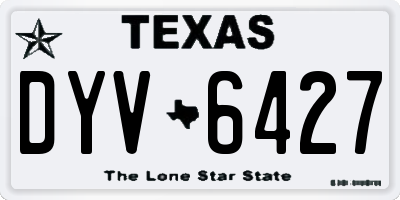 TX license plate DYV6427