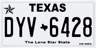 TX license plate DYV6428