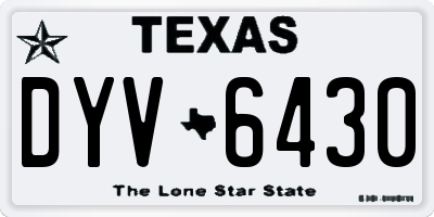 TX license plate DYV6430