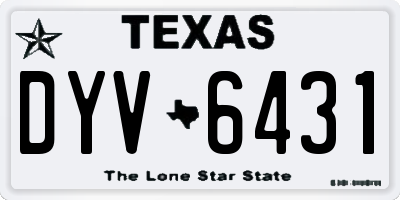 TX license plate DYV6431