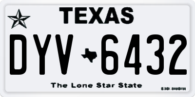 TX license plate DYV6432