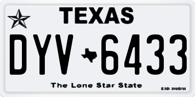 TX license plate DYV6433