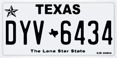 TX license plate DYV6434