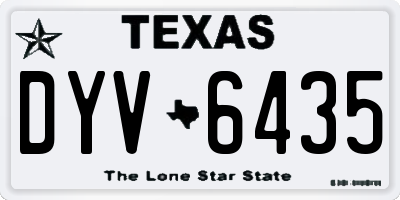 TX license plate DYV6435