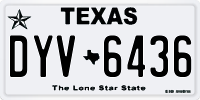 TX license plate DYV6436