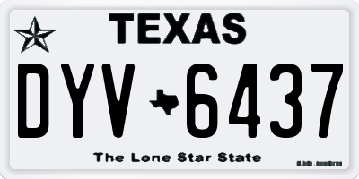 TX license plate DYV6437