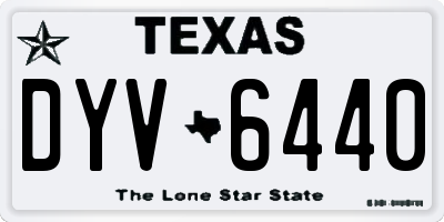 TX license plate DYV6440