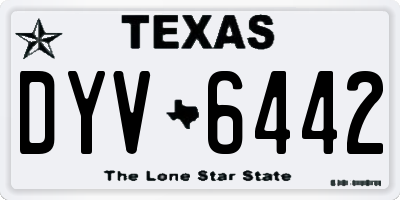 TX license plate DYV6442