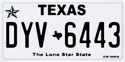 TX license plate DYV6443