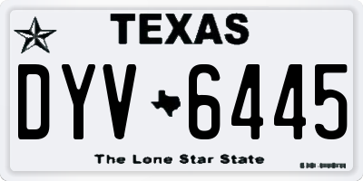 TX license plate DYV6445