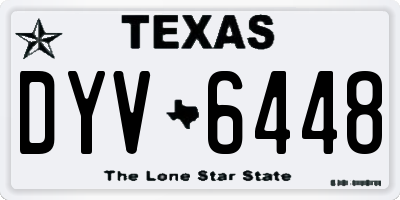 TX license plate DYV6448