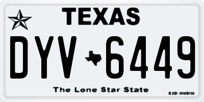 TX license plate DYV6449