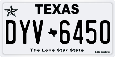 TX license plate DYV6450