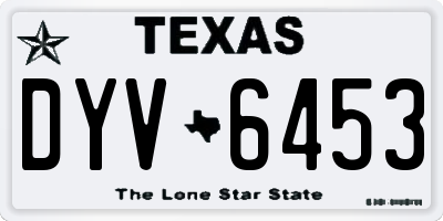 TX license plate DYV6453