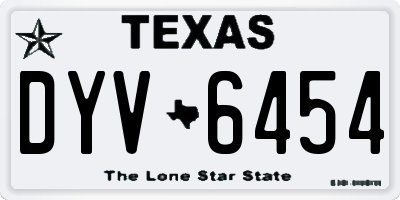 TX license plate DYV6454