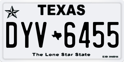 TX license plate DYV6455
