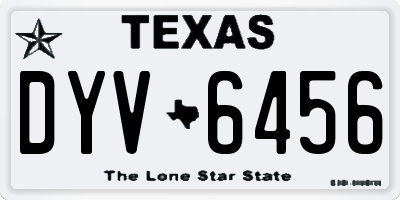 TX license plate DYV6456