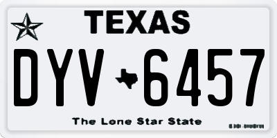 TX license plate DYV6457