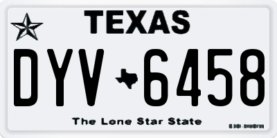 TX license plate DYV6458