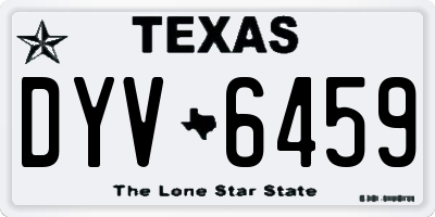 TX license plate DYV6459