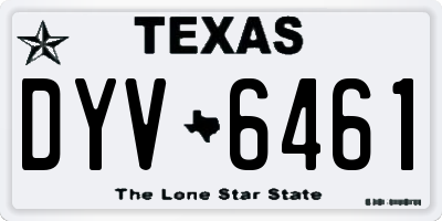 TX license plate DYV6461