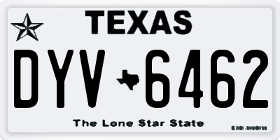 TX license plate DYV6462