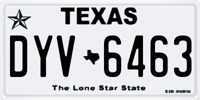 TX license plate DYV6463