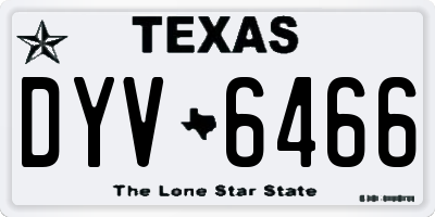 TX license plate DYV6466