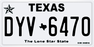TX license plate DYV6470