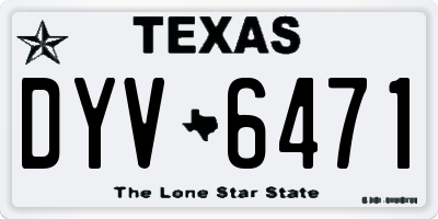 TX license plate DYV6471