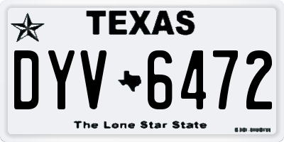 TX license plate DYV6472
