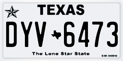 TX license plate DYV6473