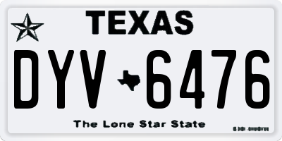 TX license plate DYV6476