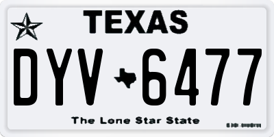 TX license plate DYV6477