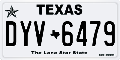 TX license plate DYV6479