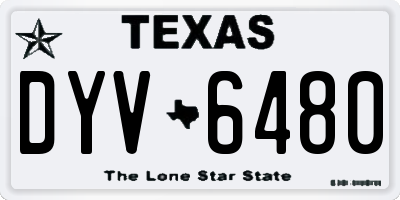 TX license plate DYV6480