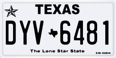 TX license plate DYV6481