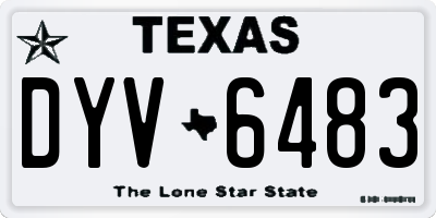 TX license plate DYV6483
