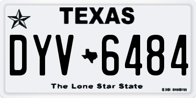 TX license plate DYV6484